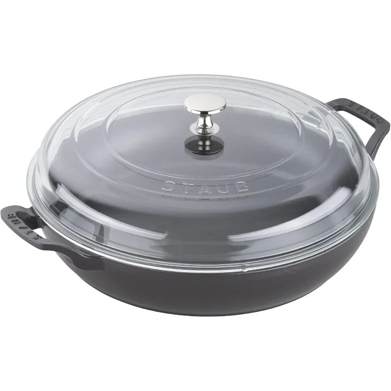 Braiseuse avec couvercle en verre, noir 256, 3,5 qt