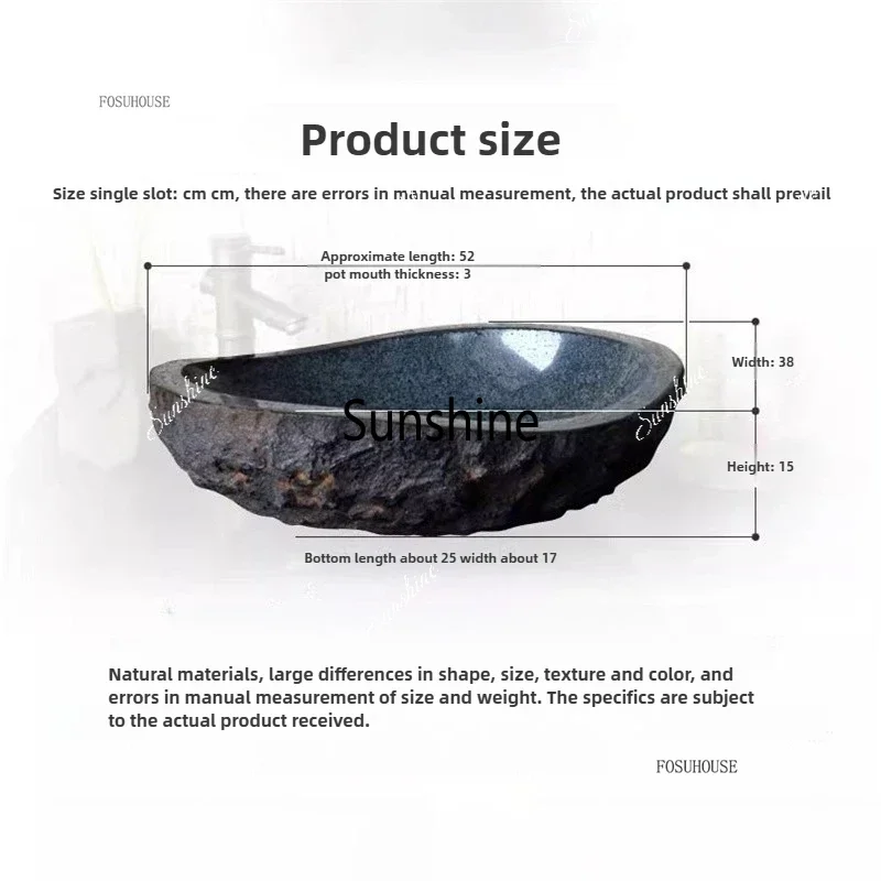 Picture 7: Outdoor Chinese Stone Bathroom Sinks Courtyard Personality Wash Basin Bathroom Furniture Balcony Light Luxury Countertop Sink