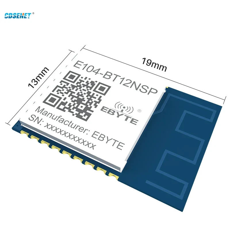 GFSK Blue-tooth Self Mesh Module 10dBm 2,4 Ghz BLE E104-BT12NSP CDSENET 60 m Ondersteuning Sig Mesh V1.0 Max 16383 Knooppunten UART-interface