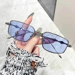 Rectangle Sunglasses Women Square Sun Glasses Frame Metal Men Shades Luxury Designer 2024 Outdoor Travel Eyewear Uv400 Fashion