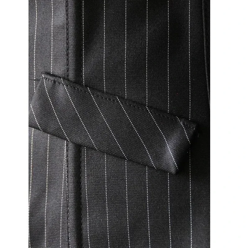 黒ストライプオーバーバストコルセットシンプルエレガントなオフィス女性ファッションセクシーなジップコルセットビスチェストラップレストップス衣装プラスサイズ