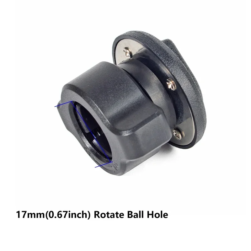 Universal Ham CB Radio Holder Clip, Rotatable 17mm Ball Hole Adapter Mount Hook for Remote Speaker Mic
