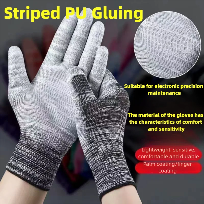 

High Performance Anti Slip Breathable PU Coated Finger and Palm Protective Gloves for Industrial Work Suitable for Multiple Scen