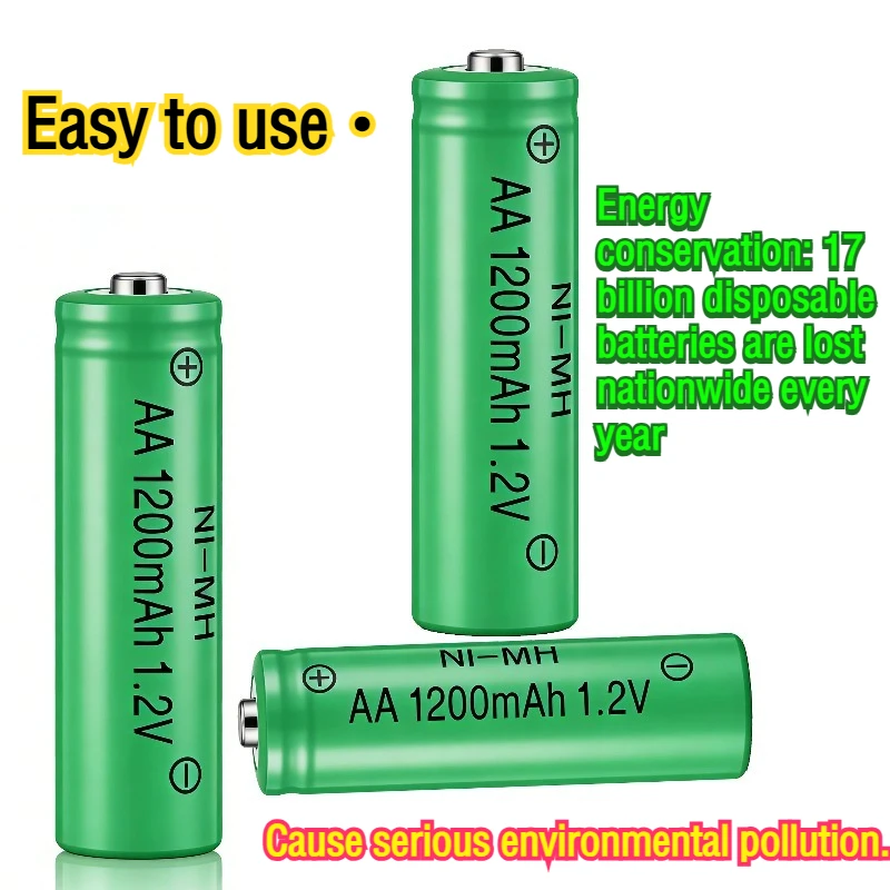 Rechargeable 1.2V AA 1200mAh/AAA 600mAh AA 600mAh Batteries Set for Computer Clock Radio Video Game Digital Camera Toy with Char