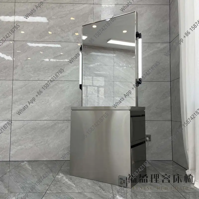 barbershop mirror stand, hair cutting mirror, dyeing and ironing cabinet integrated with light,  hairdressing mirror