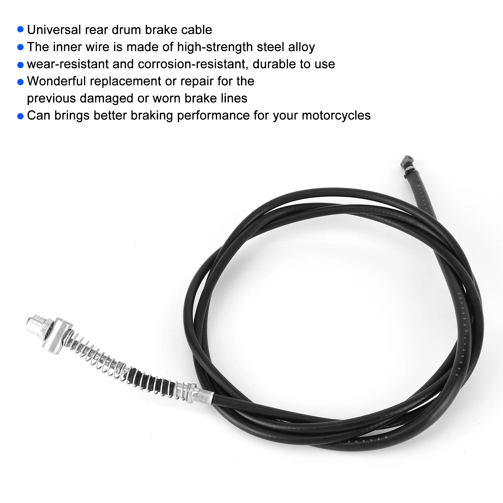 ATV Brake Cable Brake Wire Line  Rear Drum Brake Cable 75.6in Fit for GY6 Chinese Scooter Mopeds 50cc 125cc 150cc 250cc