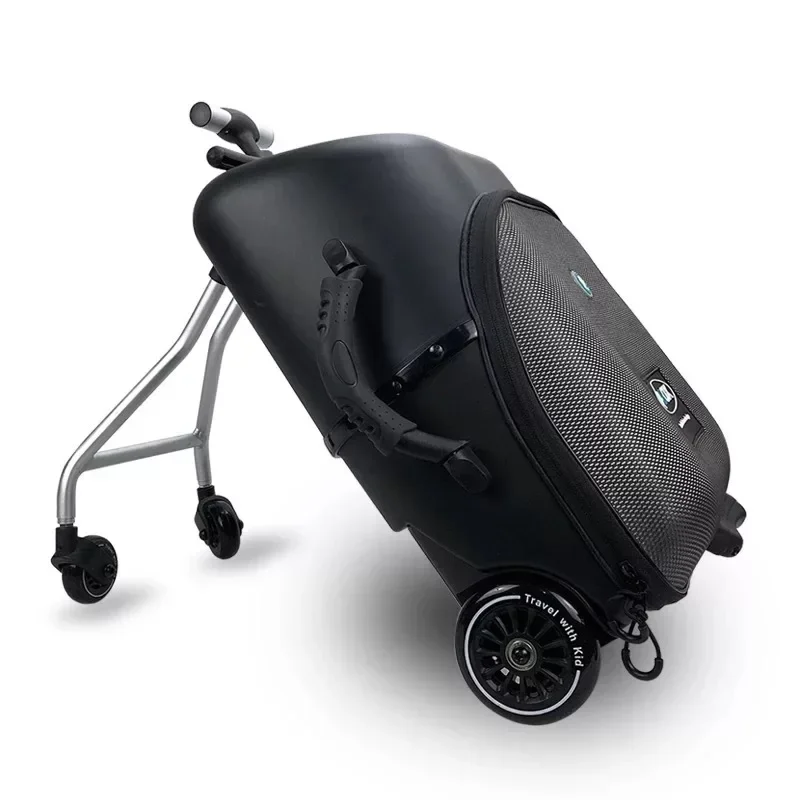 Lazy rolling luggage baby car cabin travel suitcase trolley case on wheels for kids sit on luggage carry-ons labor-saving box