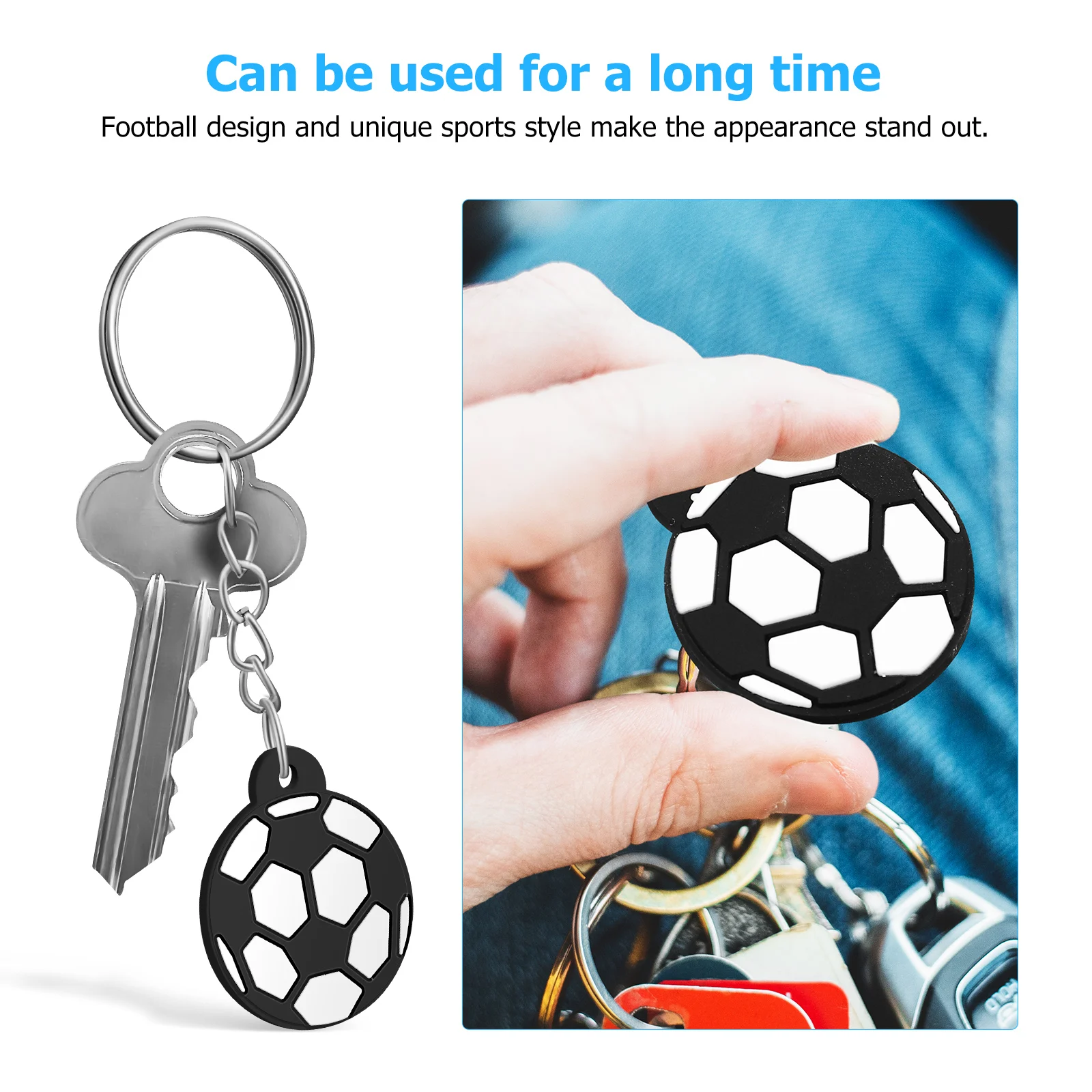 

24 pcs Football Keychain Soccer Novelty Charm Pendant Kid Gifts Sports Keyrings Team Souvenirs Lightweight Portable Creative