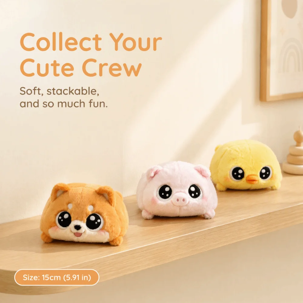 Lovely Cartoon Elephant Round Fluffy Soft Piglet 15cm Chicken Little White Dog Gift for Children