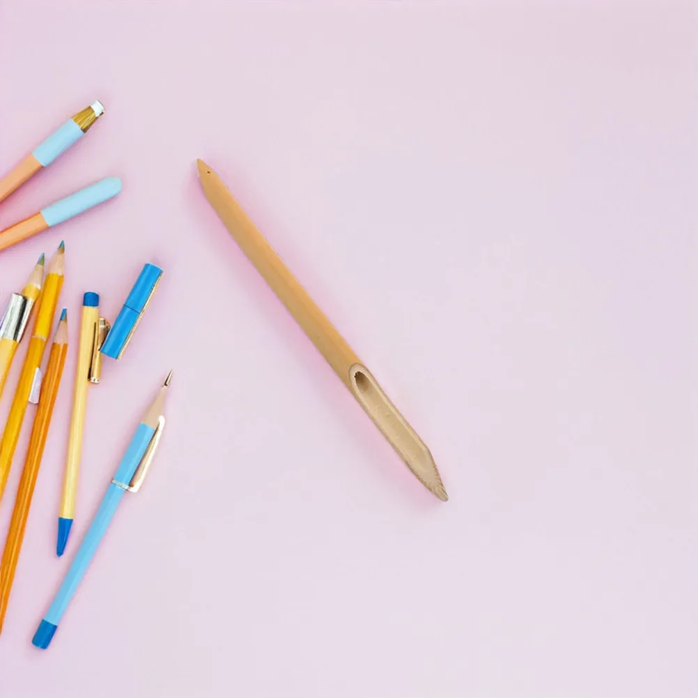 

Набор из 2 бамбуковых перьевых ручек с двойным наконечником: жесткие кисти с косым и плоским концом для китайской и тибетской каллиграфии, инструмент для художественного письма и рукописных надписей