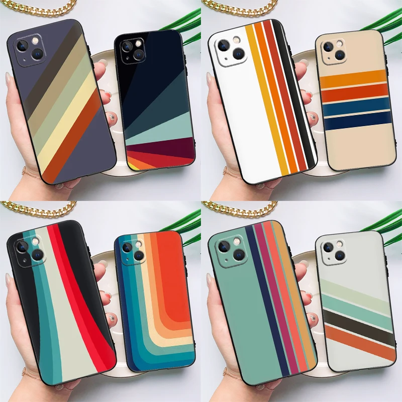 Retro Stripes Aesthetic Vintage Phone Case For Samsung Galaxy S26 S25 S24 S23 Ultra S20 FE S21 FE S22 Plus S10 S25 FE Cover