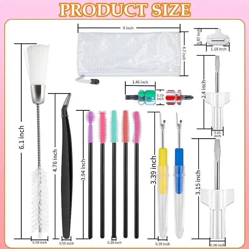 15Pcs Sewing Machine Maintenance Kit Screwdrivers Tweezers Brushes Rippers And Case Sewing Machine Cleaning Kit