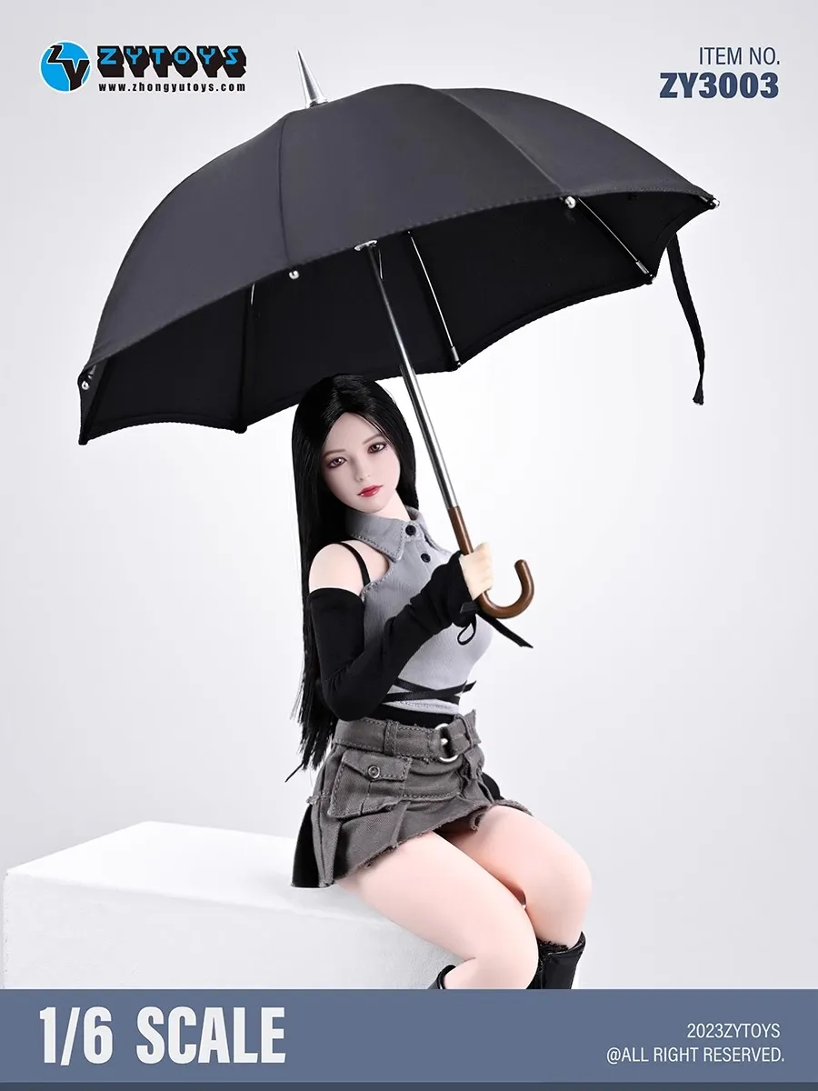 ZYTOYS ZY3003 1/6 Soldier Black Sun Umbrella Huang Feihong Prop Annex Model Toys Fit 12'' Action Figure Body In Stock