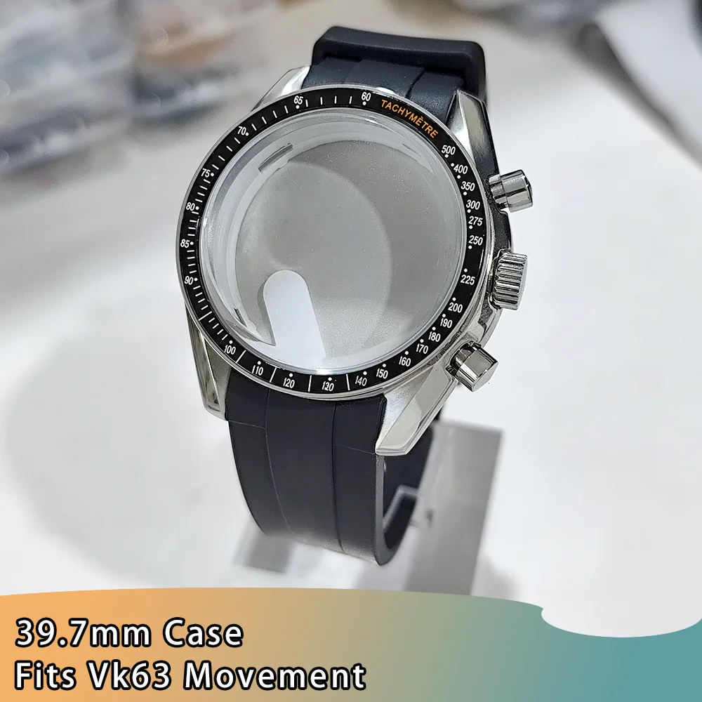 VK63 Case For VK63 Watch Chronograph VK63 Moon Case Fits Speed Master Watch Cases VK63 Case Paired With Rubber Strap Accessories