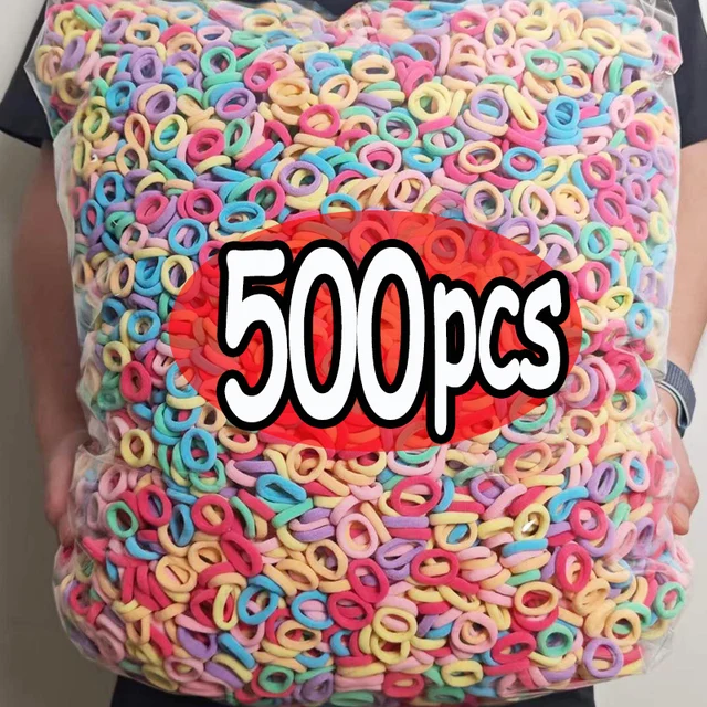 100/500 sztuk kobiety dziewczęta kolorowe nylonowe elastyczne opaski do włosów kucyk trzymaj opaska do włosów opaski gumowe Scrunchie dziecięce akcesoria do włosów