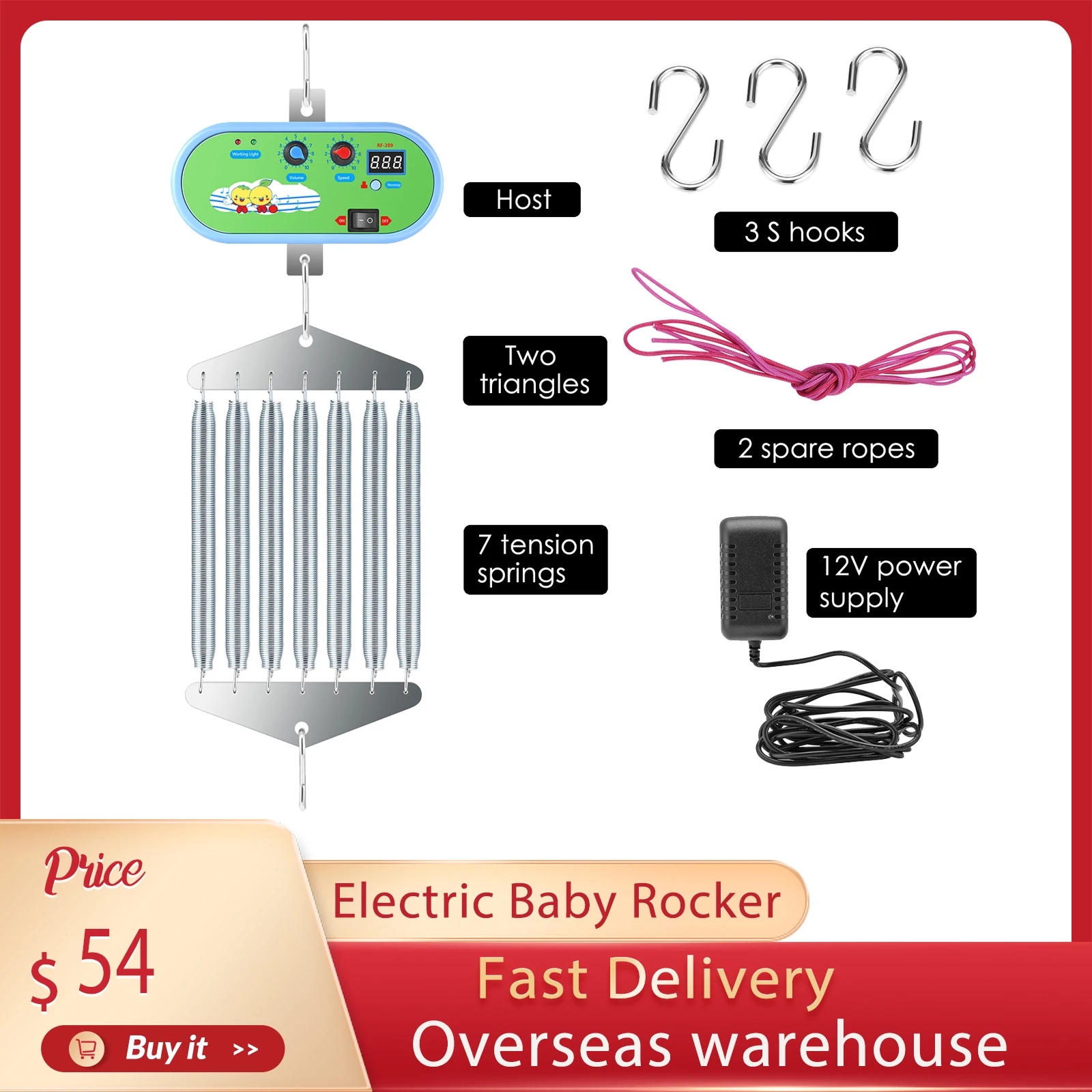 Electric Baby Rocker Controller Swing Cradle Driver Baby Spring Cradle Baby Hammock Motor 10 levels Adjustable Speed Timing
