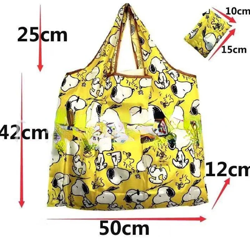 Snoopy Fashion Printing Foldable Eco-Friendly Shopping Bag Tote Pouch Handbags Convenient Large-capacity for Travel Grocery Bag