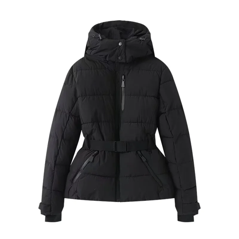 2026 new women's ski series multi-color waterproof cold-proof waist warm hooded cotton jacket fashion jacket