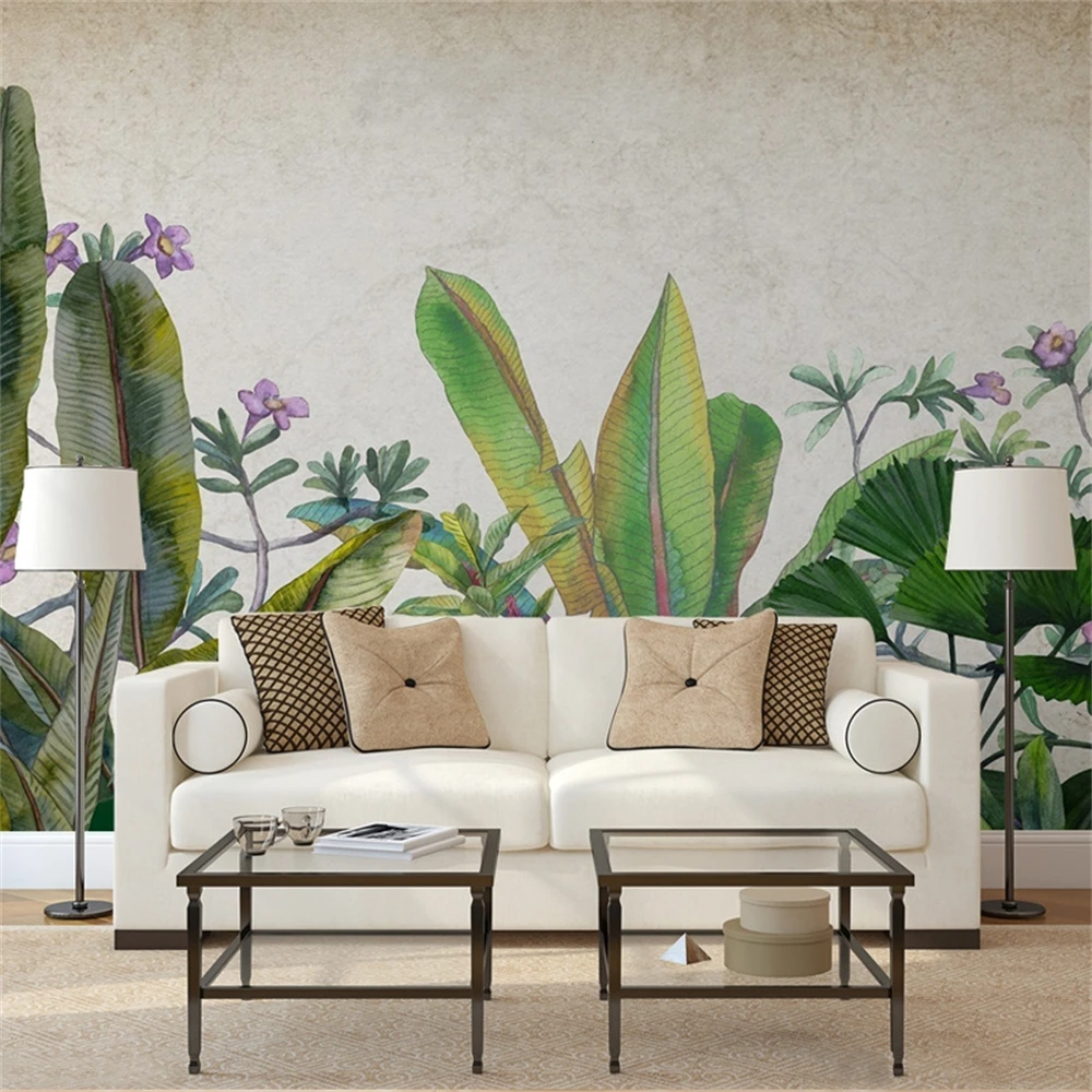 Custom Green Leaves 3D Photo Wallpaper For Living Room Restaurant Background house decoration Mural palm wall papers home decor