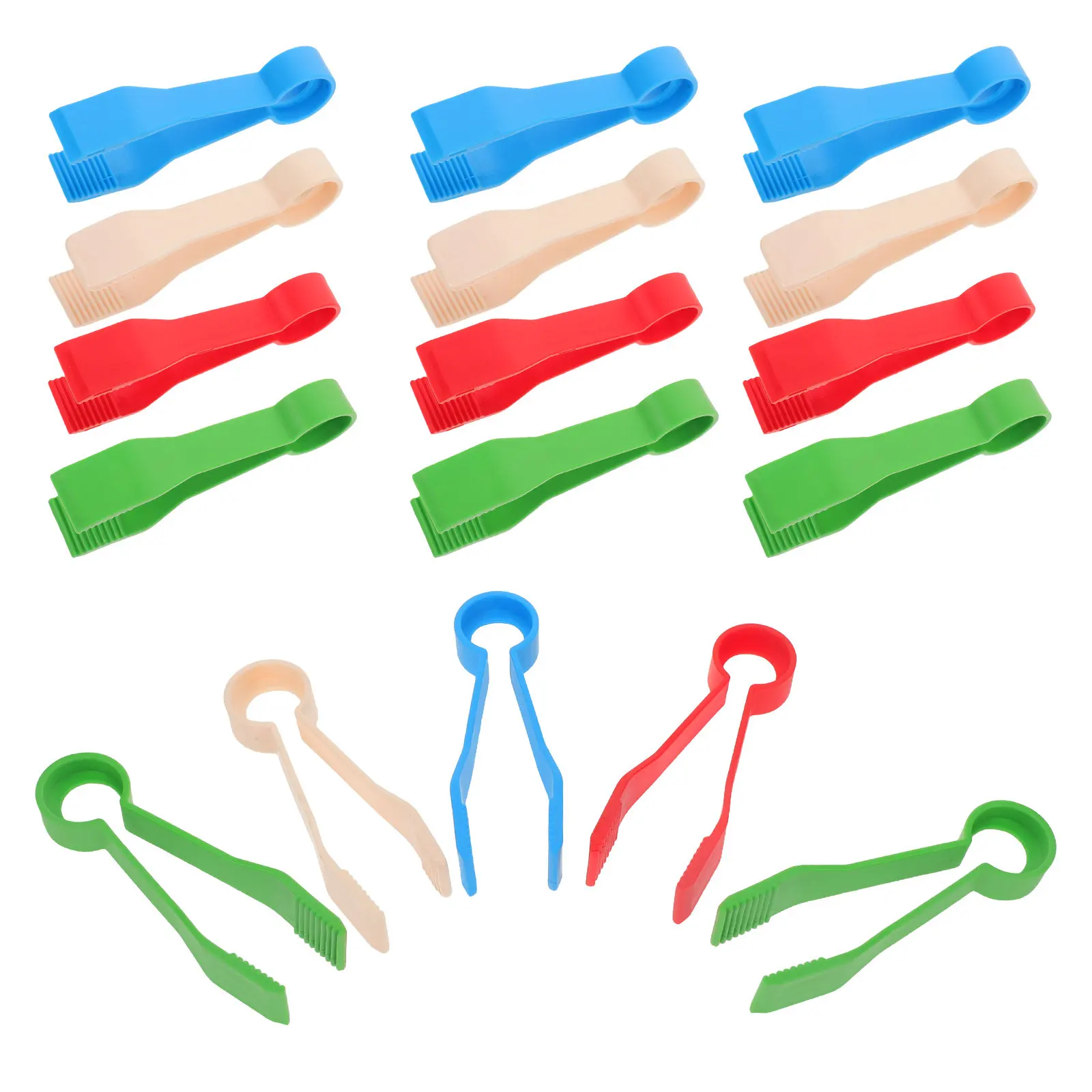 40Pcs Childrens Exploration Tweezers Colorful Plastic Fine Motor Tools for Preschool Learning Outdoor Treasure Hunt Montessori