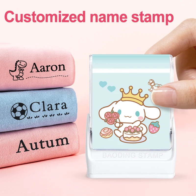 

Cinnamoroll Personalized Name Stamp, Custom Self Inking Seal Waterproof, Washable Ink for School Home Office Supplies Labeling