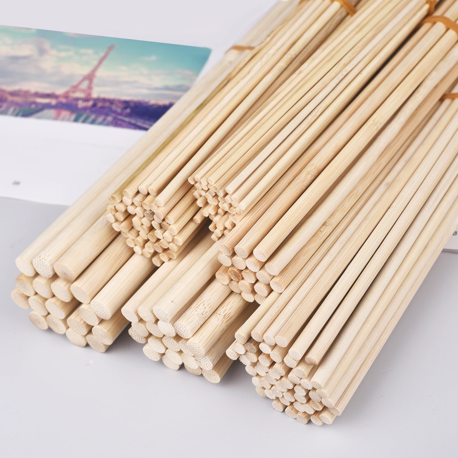 30cm Blank Wooden Rods Unfinished Round Bamboo Sticks DIY Craft Building Model Toy Woodworking Supplies 3-10mm Diameter