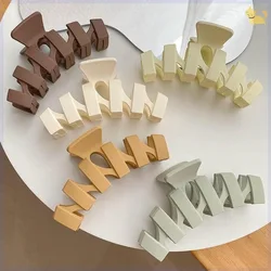 Women Large Shark Clip Simple Solid Color Hair Clips for The Back of The Head Hair Claw Matte Shower Hair Clip Hair Accessories