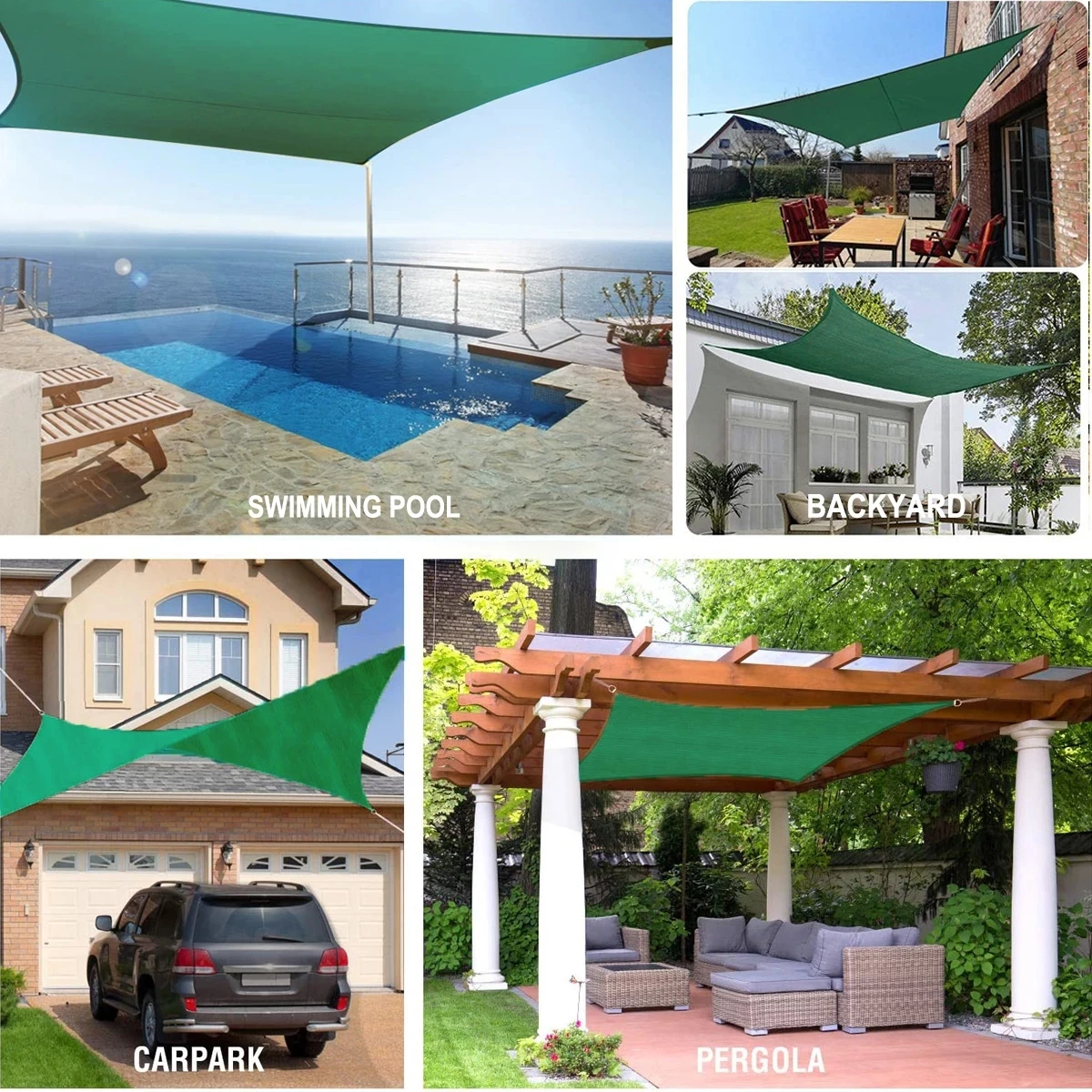 Free Shipping 6x6M Waterproof Sun Shelter Sunshade Outdoor Canopy Garden Patio Pool Shade Sail Awning Camping Shade