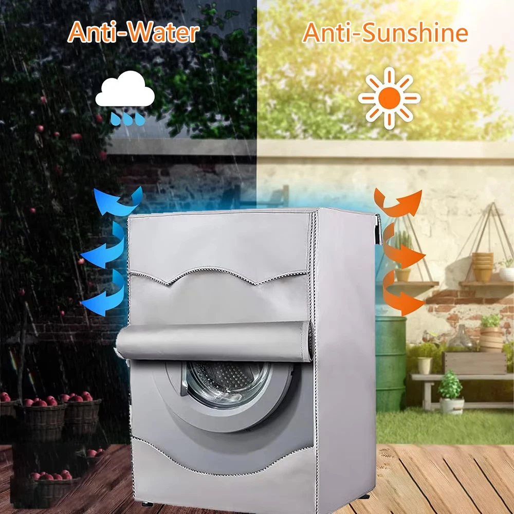210D Washing Hine Cover Home Storage Dustproof Sunscreen Front Load Laundry Dryer Covers Washing Machine Waterproof Case