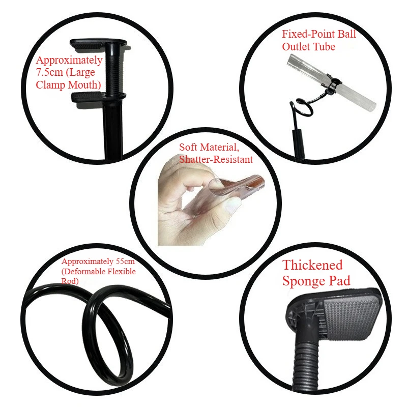 قاذفة يدوية ذات نقطة ثابتة لتنس الطاولة، روبوت كرة بينج بونج الاحترافي مع مشبك طاولة، ملحقات تدريب الجهاز #4