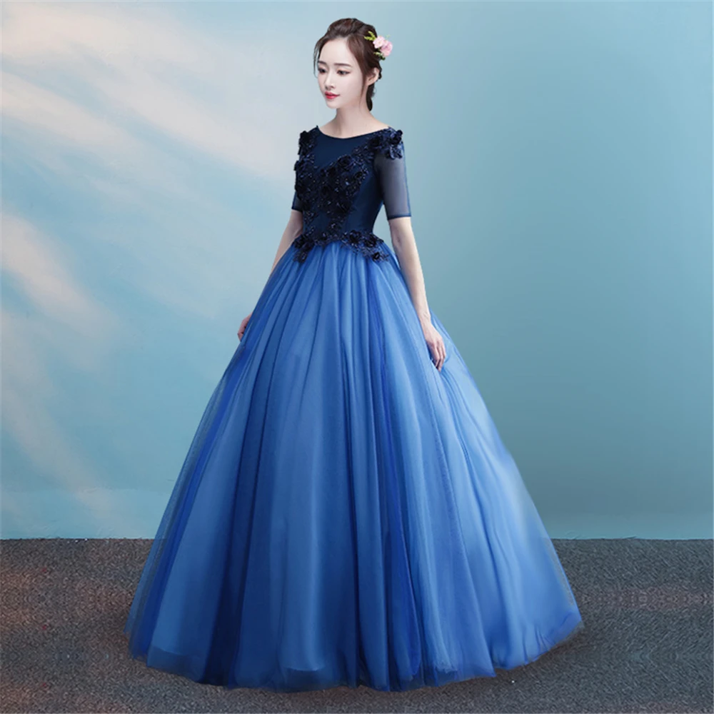 Elegant New Stock Scoop Ball Gown Quinceanera Dresses 2024 Beaded Appliques Sweet 16 Prom Party Gown Vestidos De 15 Anos BM414