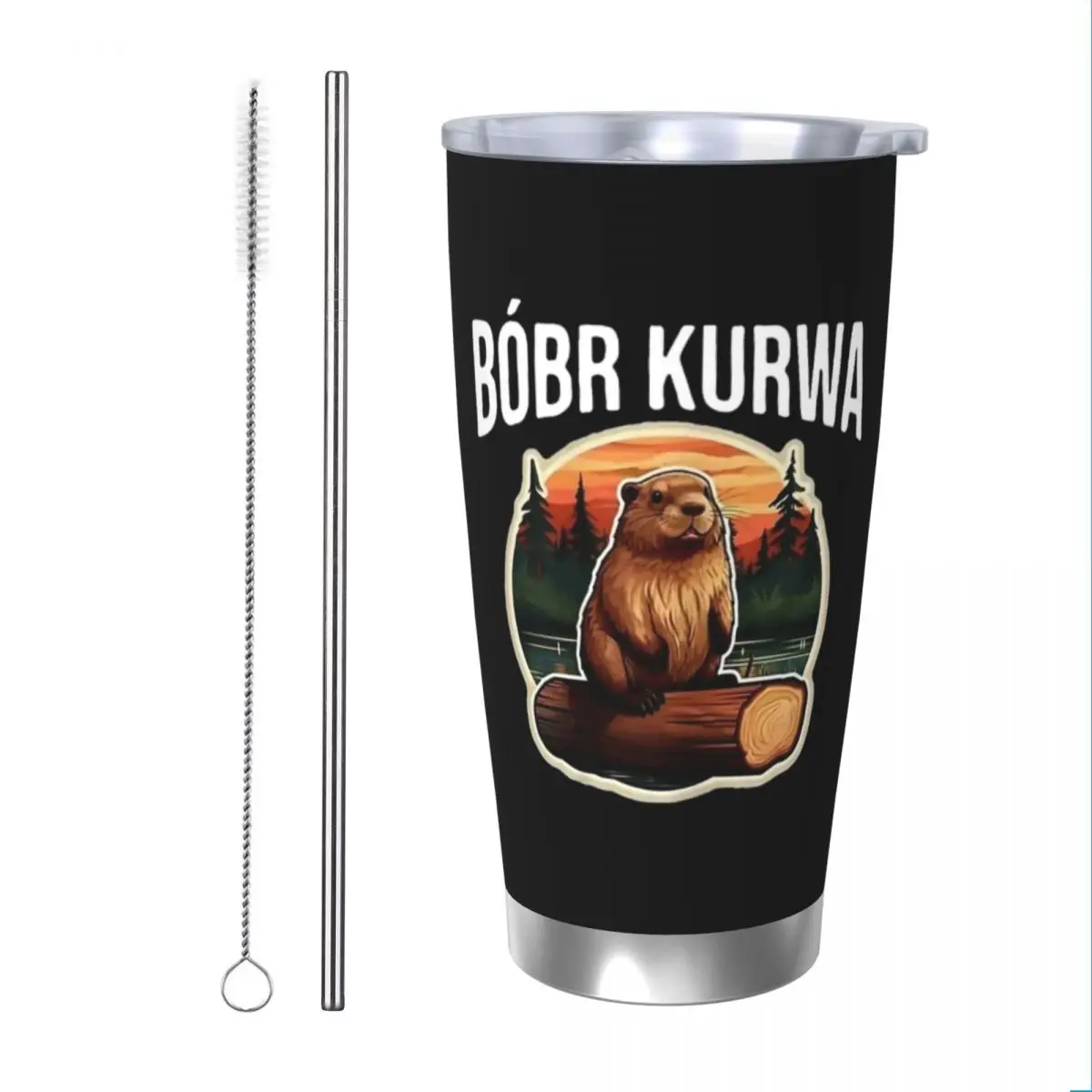 Bober Bobr Kurwa Tumbler Vacuum Insulated Thermal Cup Vacuum Flask Outdoor Mugs Water Bottle, 20oz