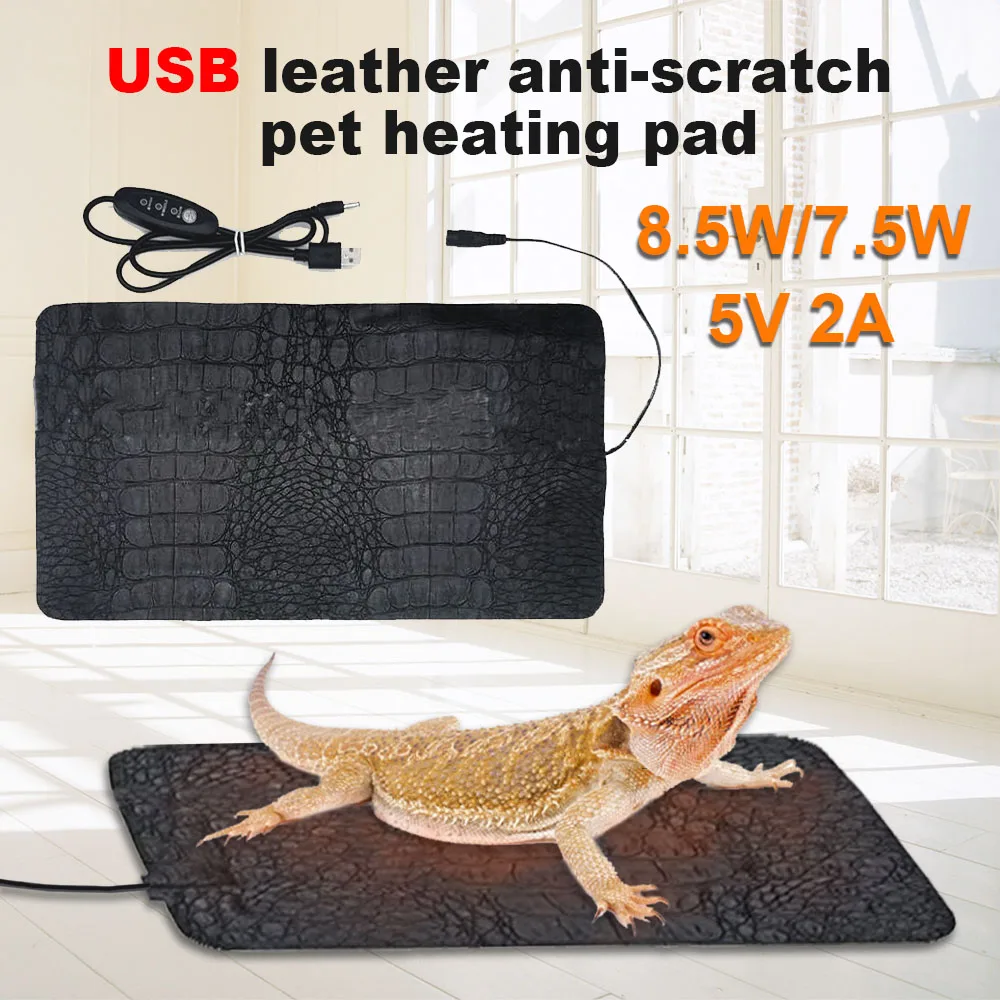 Pet Heating Pad Reptile Warm Heater USB Electric Blanket Warm 3 Gear Adjustable Temperature Controller Incubator Mat Heated Pad