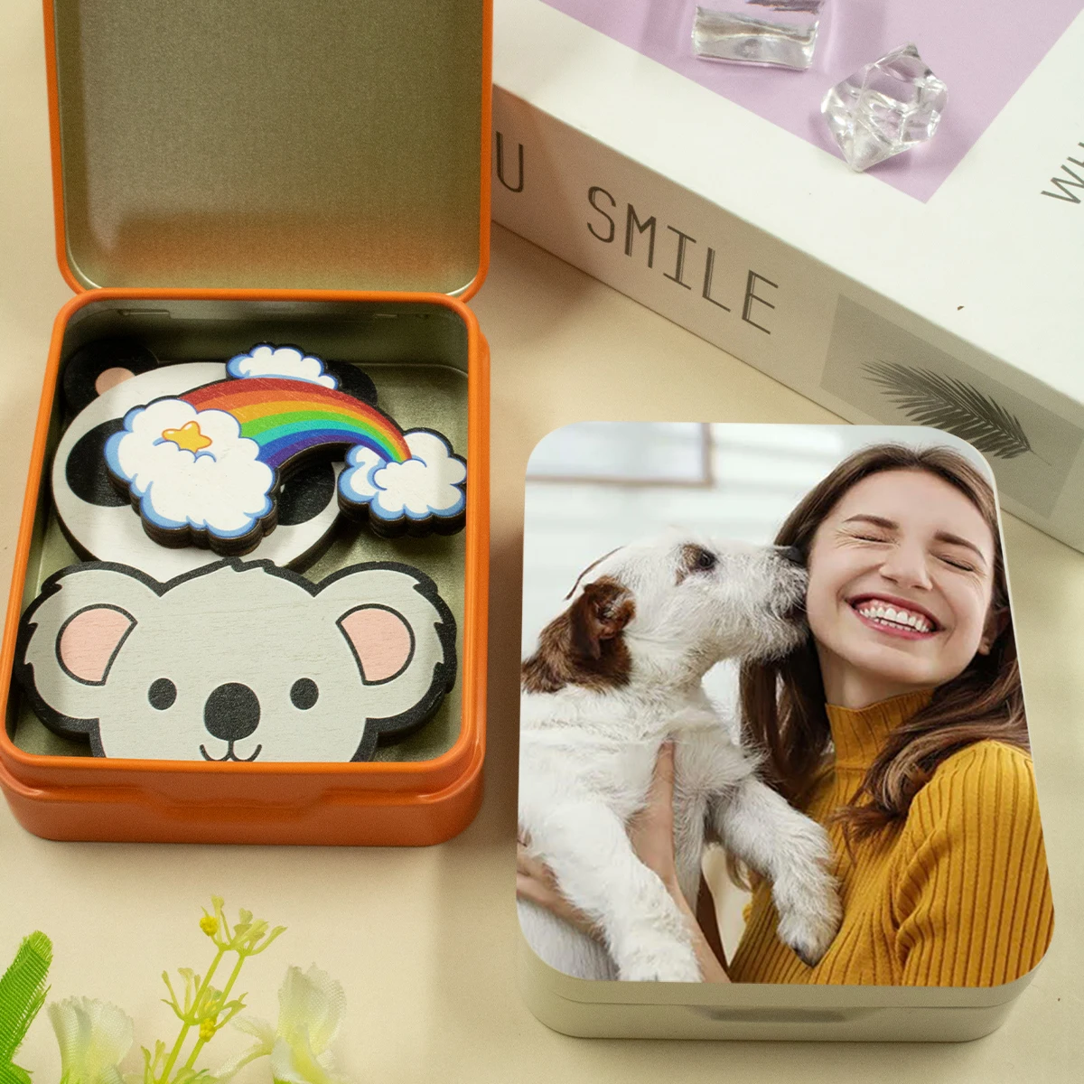 Custom Metal Box With Photo, Personalized Small Storage Box, Customized Picture Ornament Storage Box, Room Decor, Anniversary image 5