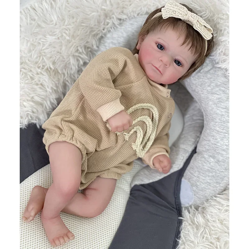 45CM Reborn Baby Doll Felicia Newborn Size Baby Soft Cuddly Multiple Layers Painting 3D Skin with Visible Veins Bonecas Bebe