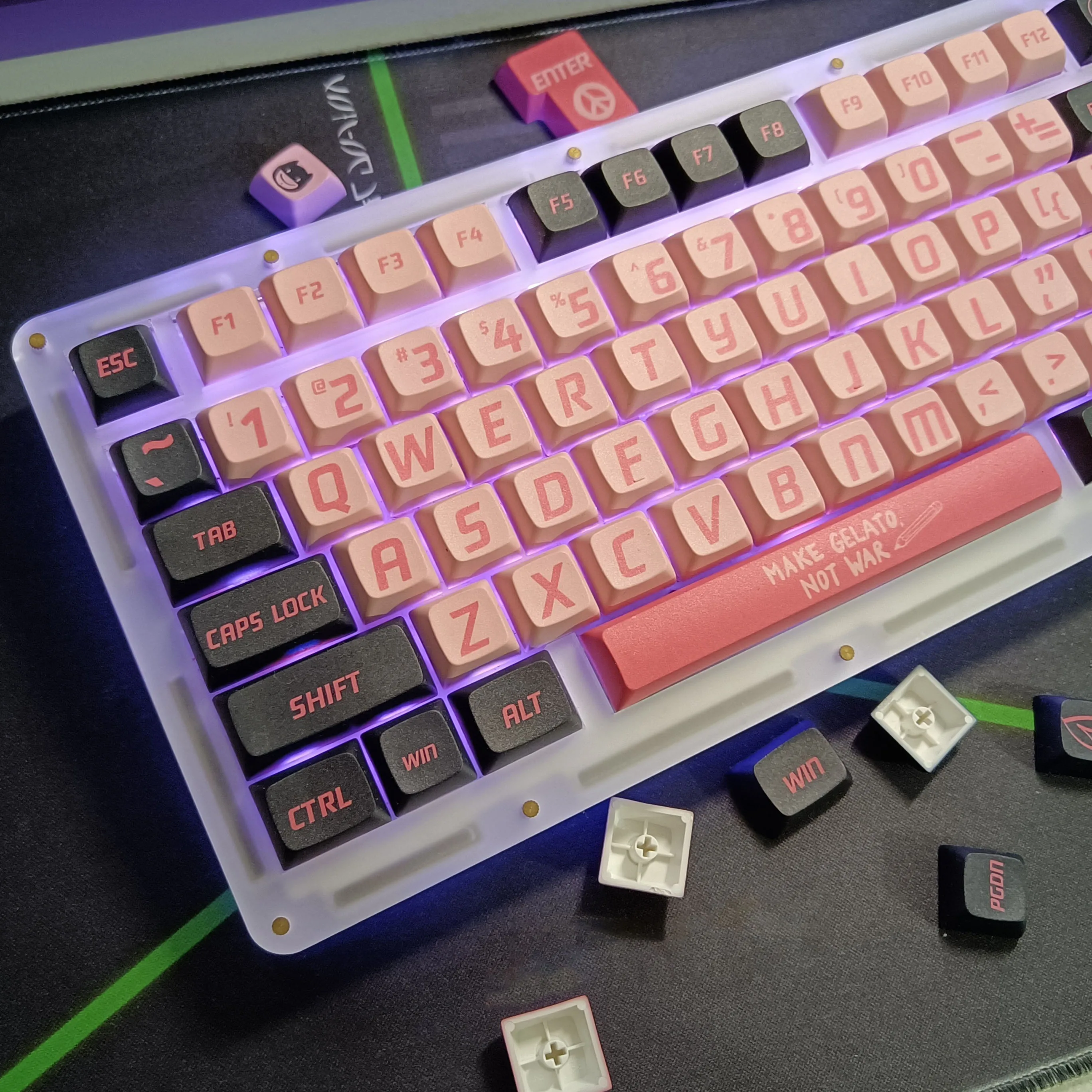 

121 Keys Black Pink XDA Keycaps For MX Switch Mechanical Keyboard PBT Dye Sublimation Keycap Custom XDA Profile Key Caps GK61