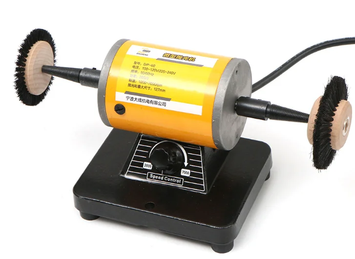 

Mini Desktop Polishing Machine | Dual-Axis Adjustable Speed Bench Grinder for Metal/Plastic/Jade with Buffing Wheel