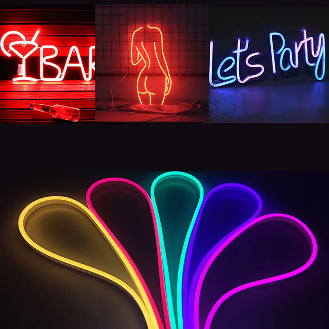 USB DC5V Neon Strip Waterproof DIY Sign 2835SMD 120LEDs/m Flexible LED Strip Light 1Led 1 Cut for Home Decor