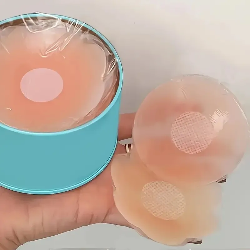 11 Pairs/22 Pieces of Reusable Silicone Nipple Covers - Strapless Invisible Self-Adhesive Breast Covers, Light Pink with Dot Pattern, Seamless Design