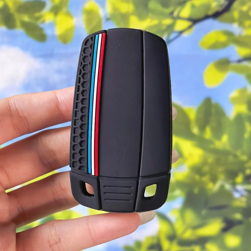 Ergonomic Hex Texture Key Fob Case For BMW E90 E60 E70 E81 X3 X5 Z4 1 3 5 6 Series Soft Silicone Car Key Sleeve Accessory