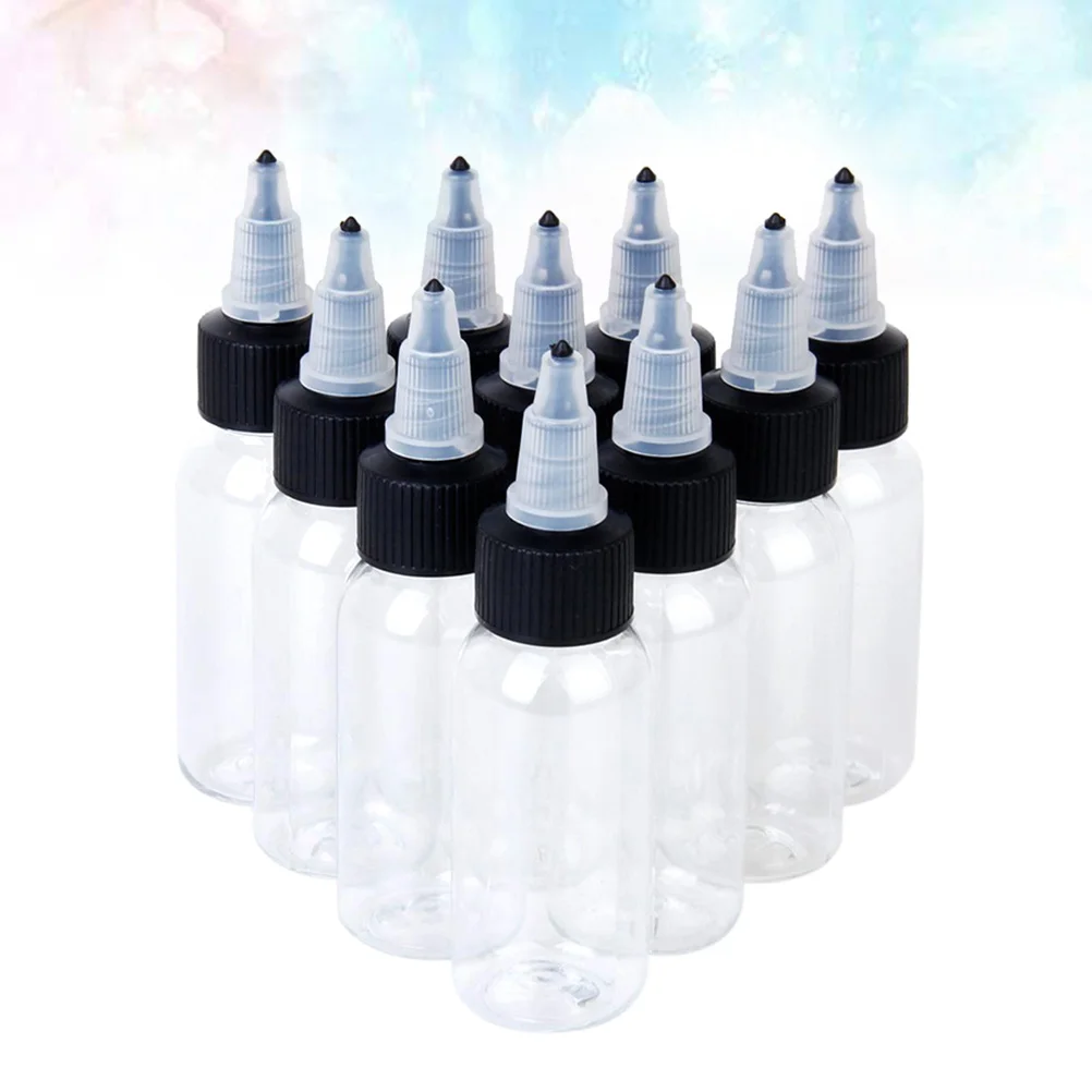 

10Pcs Clear Plastic Ink Bottles Large Capacity Leakproof Empty Pigment Storage Bottles for Ink Bottle