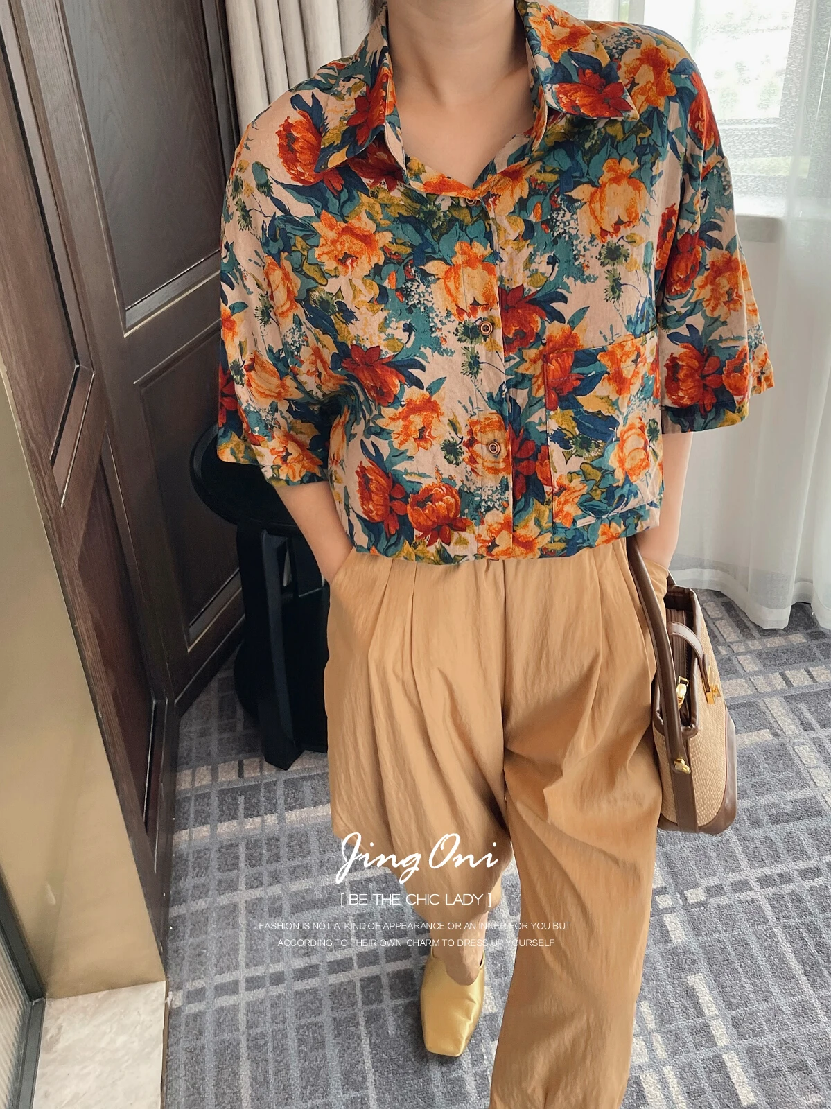 Bloemenshirts Blouses Y 2K Dameskleding 2024 Zomermode Koreaanse Stijl Elegante Vintage Top Korte Mouw Casual Crop Oversized