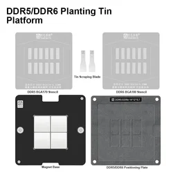 AMAOE DDR5/DD6 BGA Reballing Stencil for BGA170 BGA180 Video Memory Chip Graphics Tin Planting Steel Mesh IC Solder Template
