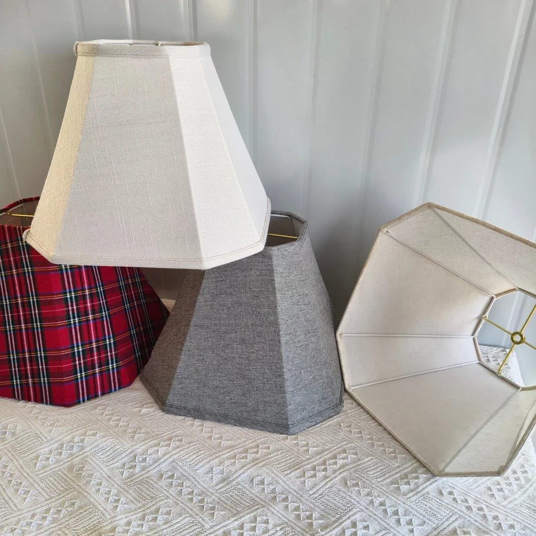 Retro Bell Fabric Lampshade Replacement Square Table Lamp Shades Foldable Corner Floor Light Cover Modern Minimalist Home Decor