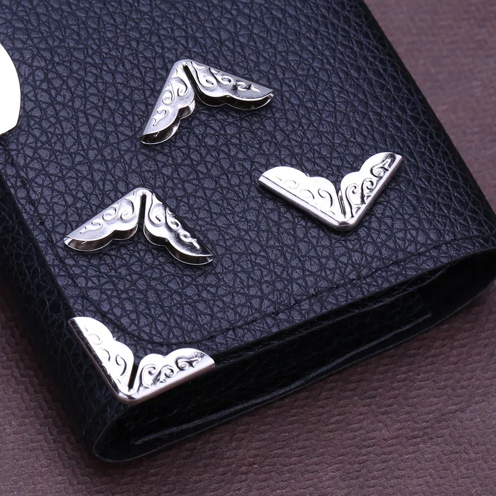 100 Uds. Protectores de esquinas para álbumes de recortes, tarjetas, menú, libro de Metal, Protector de esquina para ordenador portátil, álbumes de fotos