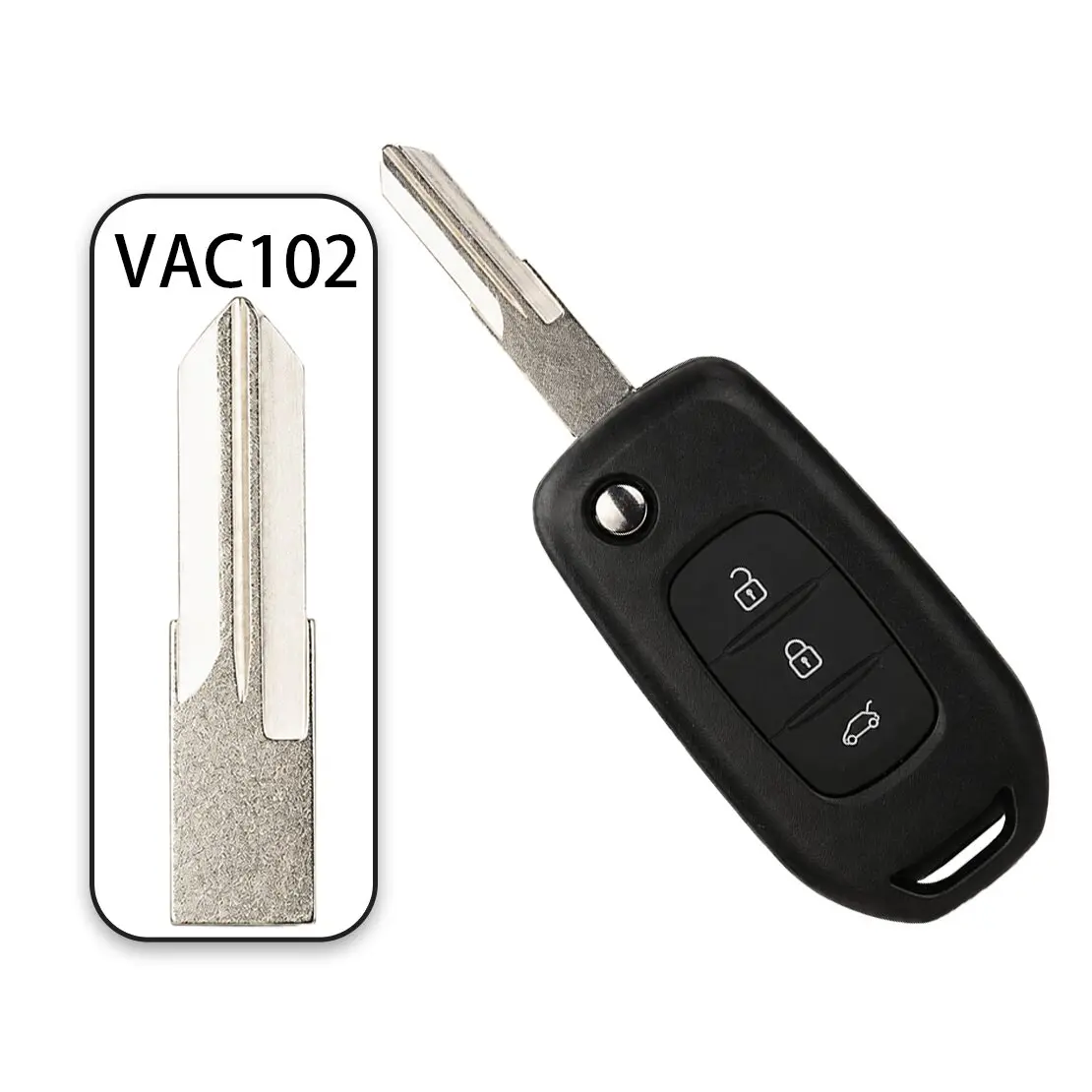 Car Smart Key Fob 3 Buttons Remote Key Shell Case Cover Keyless Entry VAC102 fit for Renault Captur Kadjar Duster