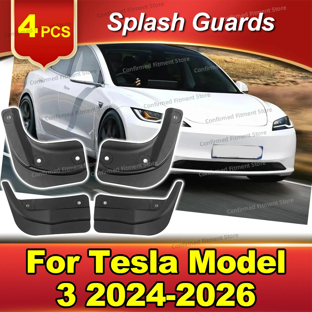

Mudflaps Fit For Tesla Model 3 2024 2005 2026 Mudguards Tire Fenders Mud Flaps Wheel Guards Accessories 4x Tyre