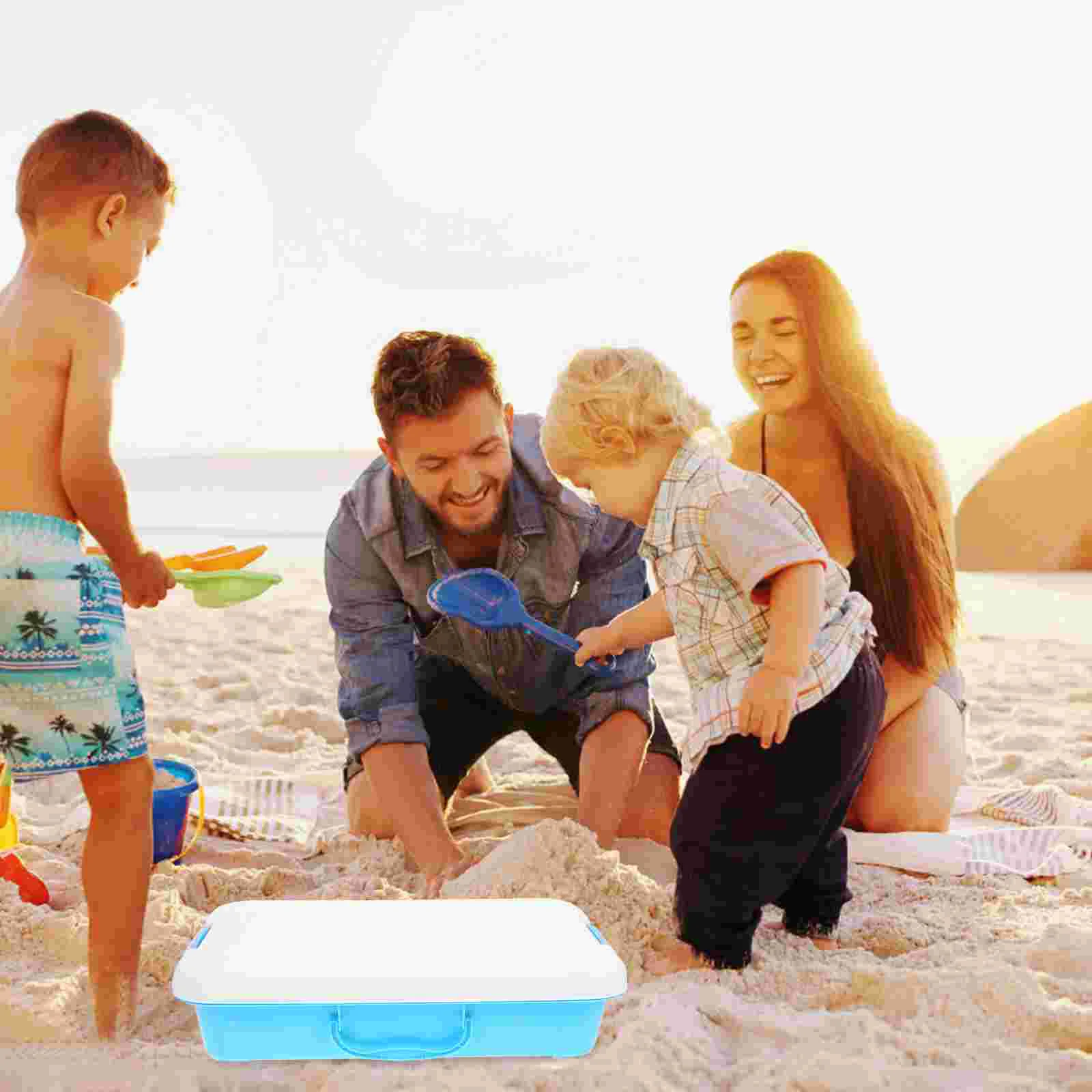 Sand Water Tray Sensory Bin with Lid Table Storage Box Beach Toys for Kids Abs Indoor Sandbox