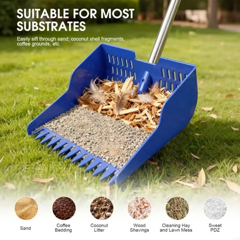 L74D Efficient Poultry Farm Cleaning Adjustable Chicken Coops Scoops Rakes Cleaning Tool