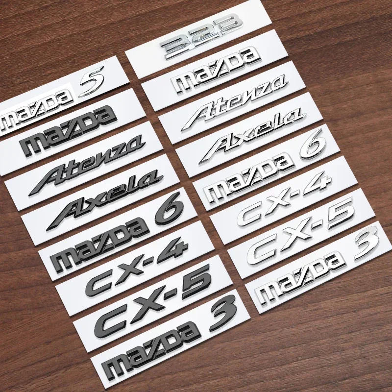 1pcs Car 3D ABS Chrome Emblem Trunk Letters Logo Badge Sticker Decal Accessories for mazda 3 5 6 Atenza Axela CX-4 CX-5 323 M3